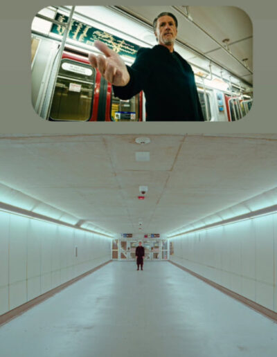 Filming "the stranger". John Greus. Composite scene
